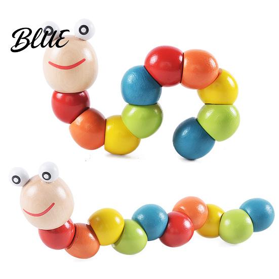 Toddler Caterpillar Toy Kids Wooden Bead Toy Educational Twisting for Fine Motor Skills Number Color Preschool Learning Toddlers Early Development