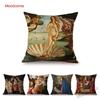Sandro Botticelli Florence Art Birth of Venus World Famous Oil Painting Decorative Pillow Case Cotton Linen Sofa Cushion Cover