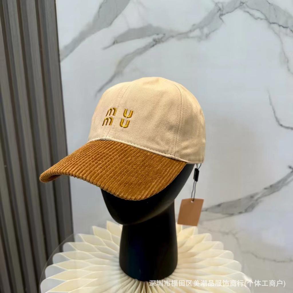 Autumn and winter splicing corduroy letter baseball cap women's leisure new couple sunshade embroidery versatile cap tide