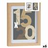 Wall Photo Frame Natural Glass MDF Wood 20.5 X 2.5 X 26.5 Cm (6 Units)
