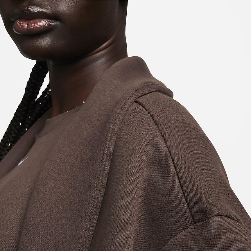 Nike Спортивная флисовая однотонная свободная повседневная ветровка женская верхняя одежда барокко-коричневый FQ2603-237