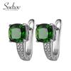 Серьги SODROV с изумрудами и цирконами