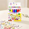 Popcorn Pens 6 Pack, 3D Puffy Bubble Pens Smooth Ink, Multi Color Creative Drawing Pens, Non Falling DIY Art Stationery for Kids