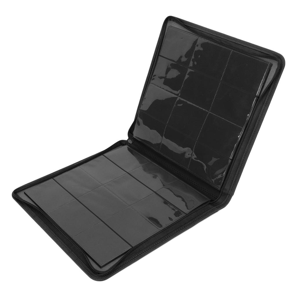 Папка-регистратор на 12 карточек, кожа PU, 480, боковая загрузка, карман, на молнии, синяя