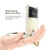 Для Samsung Galaxy Z Flip 4/3 чехол для телефона, прозрачный защитный чехол с кольцом, сверхпрочный противоударный протектор для смартфона