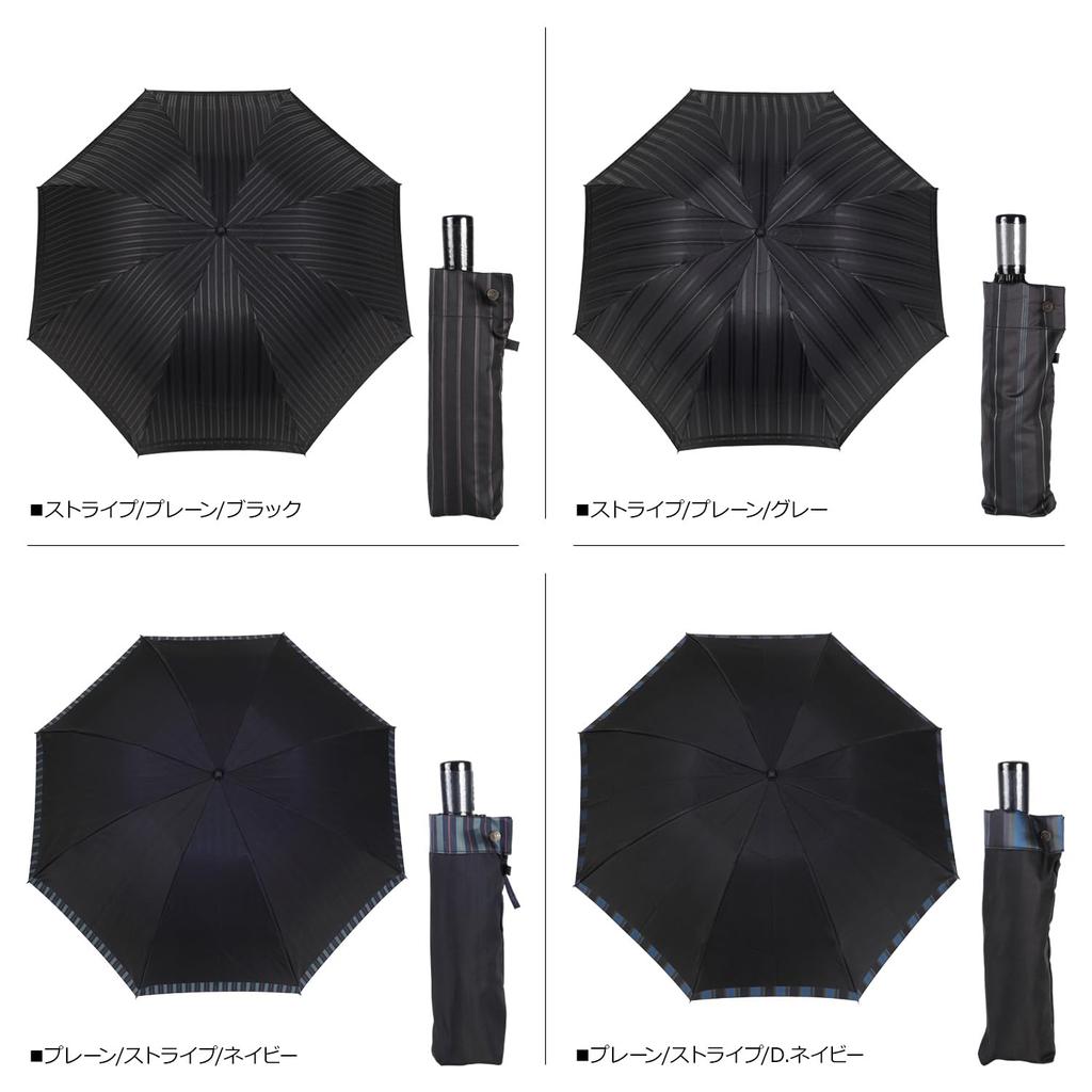 Luxury Folding Umbrella Plain X Striped NAVY Dark Blue Makita a Umbrella Manufacturer with a History of Over 140 Years Since the Edo Luxury Umbrella