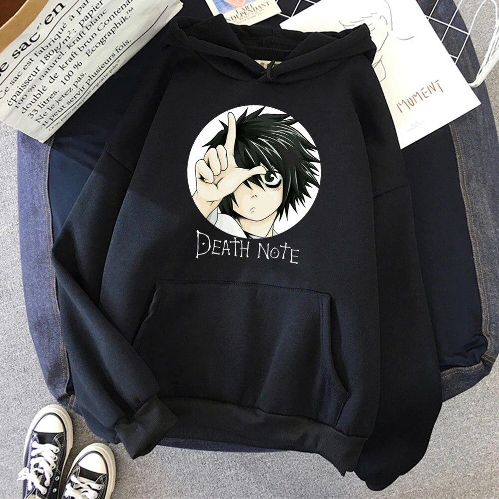 Популярные японские толстовки Unisexga Death Note L · Lawliet, унисекс, аниме, модная уличная одежда, свободные толстовки большого размера, флисовая одежда
