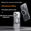 Для iPhone 16 15 14 Pro Max Чехол для телефона 360 Вращающаяся подставка Магнитный Безрамочный Металлический Алюминиевый сплав Ударопрочный Защитная крышка