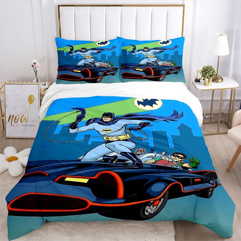 3pcs batman, superhero Duvet Cover Set (1 Duvet Cover + 2 Pillowcases, No Core) - Comfortable, And Breathable Bedroom Decoration yy251104055
