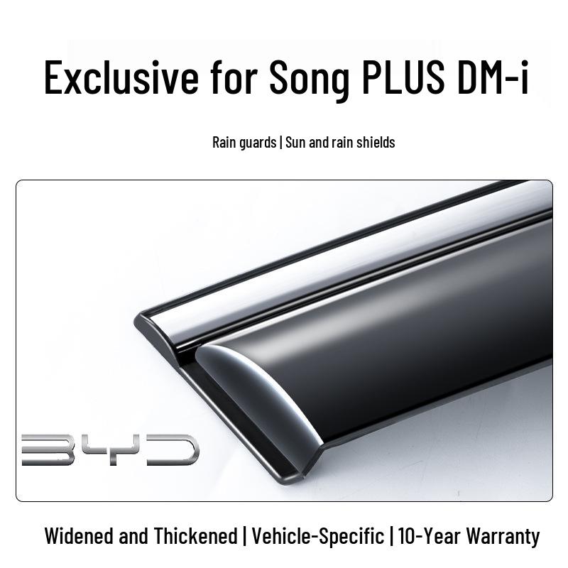 Дефлекторы окон BYD Song PLUS DMI - Ветровики с защитой от дождя для электромобиля