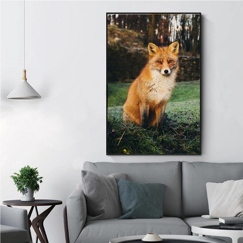 НАДЕЖНАЯ ИСКУССТВЕННАЯ живопись животных, милые фотографии лисы, постеры и принты, холст, картина, настенное искусство для украшения гостиной, без рамки