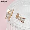 SIMJOO Zircon Earrings Rose Gold Color Hollow Earrings for Women