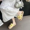 French platform slippers women's outer wear 2025 summer new with skirt versatile fairy style bow word sandals