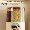 Герметичный дозатор сухого зерна, большая емкость, 6 отсеков, прозрачный вращающийся на 360 градусов дозатор риса, зерновое ведро