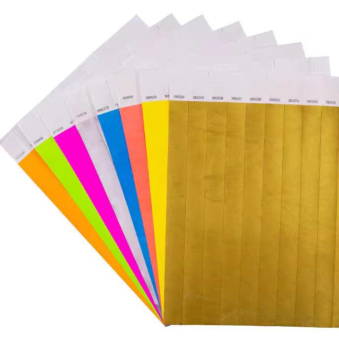 Разноцветные одноразовые браслеты Tyvek для детских развлекательных и аквапарков