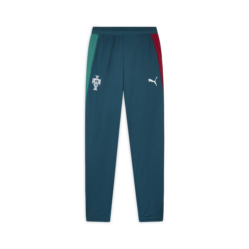 Puma Мужские тренировочные брюки для сборной Португалии, Color Block, влагоотводящие, облегающие, с кулиской, для футбола, низ 784780-15