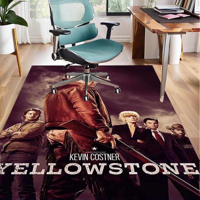 Yellows-tone Dutton Ranch Office Rug Chair Mat, Game Carpet, Suitable for Front Door, Bedroom, Living Room, Desk, Holiday Gift