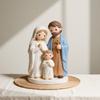Home Decor Christmas Nativity Scene Figurine Set Cartoon Manger Baby Jesus Resin Craft Indoor Holiday Tabletop Decor Gift Family