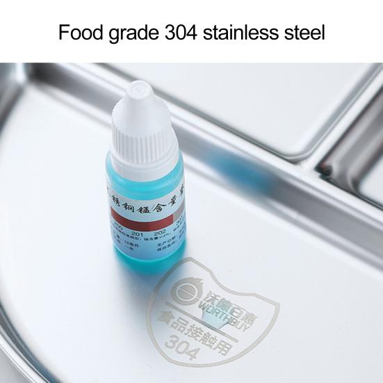 Пищевая круглая тарелка с утолщенными краями из нержавеющей стали, 3 сетки, отсек для еды, поднос для еды, кухонные принадлежности