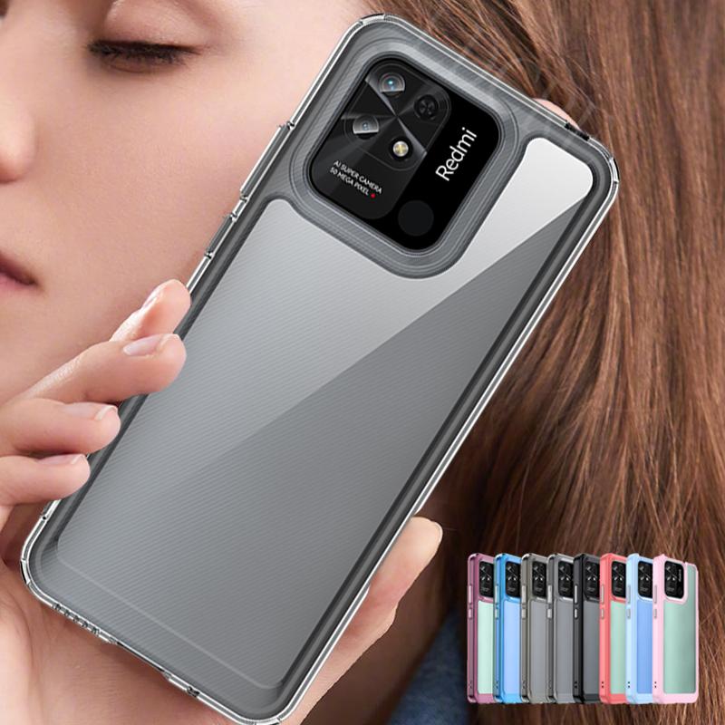 Для Poco C40 Чехол Чехол Xiaomi Poco C40 Capas Противоударный Бронированный Бампер Задняя Прозрачная Цветная Прозрачная Для Fundas Poco C40 Чехол