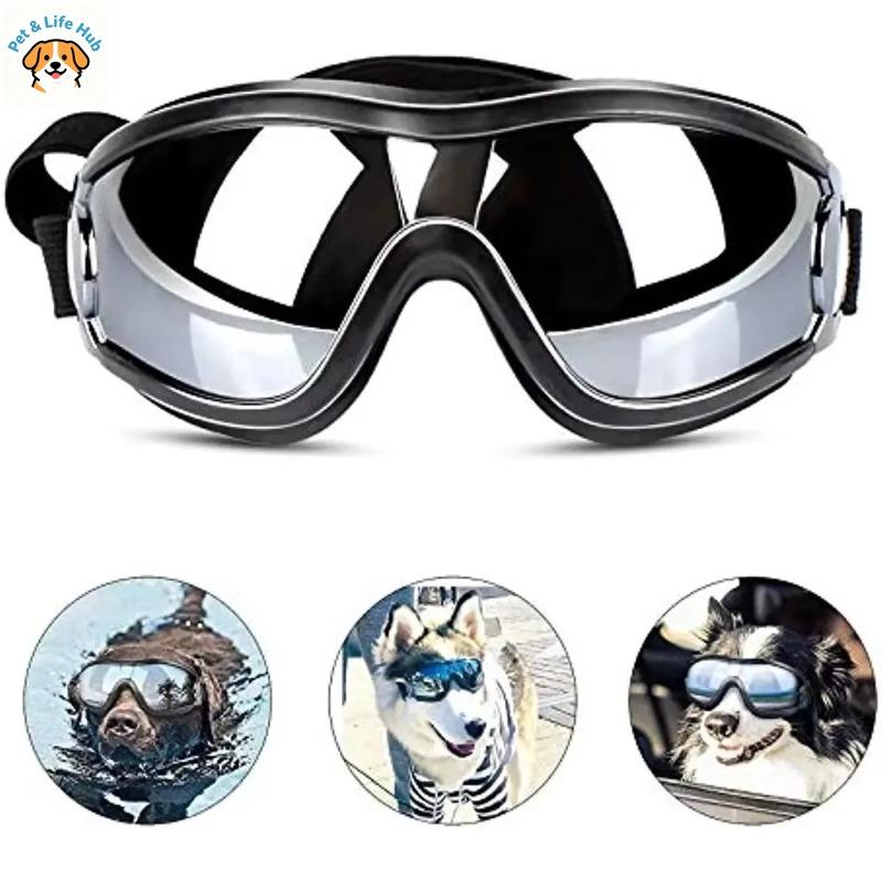 Dog Sunglasses Anti-Fog Goggles Adjustable Strap Pet Snow Goggles for Travel Skiing Outdoor Sports for Medium to Large Dogs