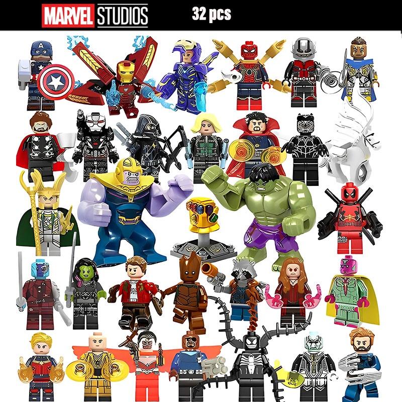 Marvel Superhero Boy Puzzle Building Block Set 32pcs Plastic Material 4.5cm Height