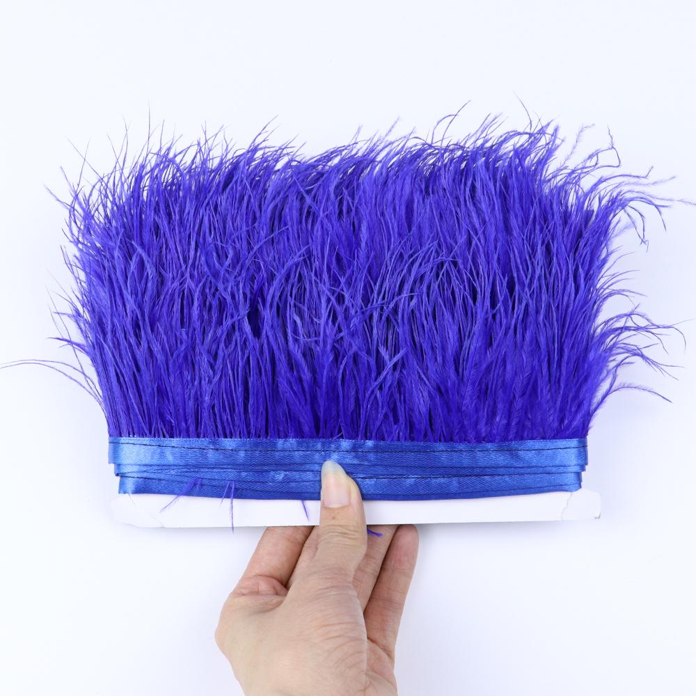 Dyed Ostrich Feather Trim Ribbon Fringe 6-8Cm Wedding Decoration Fluffy Feathers Dress Sewing Clothing 1/5/10Meter Plume Decor