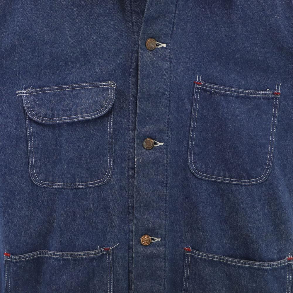 BLUE BELL 60s 70s Vintage Wrangler denim Coverall 46 Blanket-lined jacket Men's Used