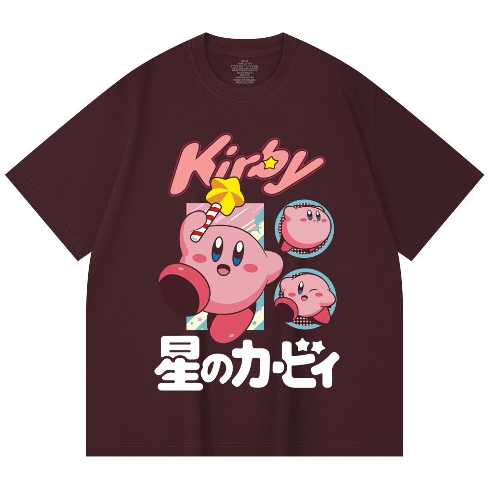 230 Gsm 100% Cotton Pokemon V7 Kirby Print Unisex Heavy Cotton T Shirt