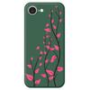 For iPhone 16e Case Red Leaves Pattern Printing Straight Edge TPU Phone Back Cover