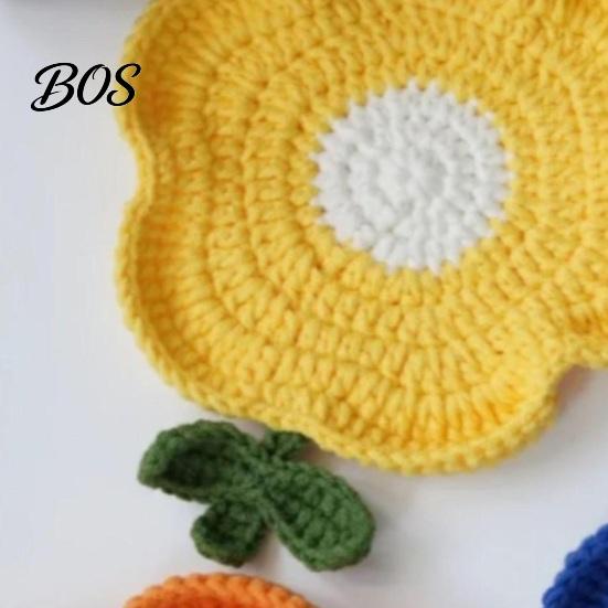 Scratch Resistant Coaster Crochet Flower Coasters, Handmade Knitted Heat Cup Mats Table Placemats, DIY Kit Decorative Doilies for Tabletop Protection,