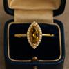 Marquise Cut Citrine Halo Ring, Yellow Gold Plated Silver Jewelry, Women’s Engagement & Anniversary Ring
