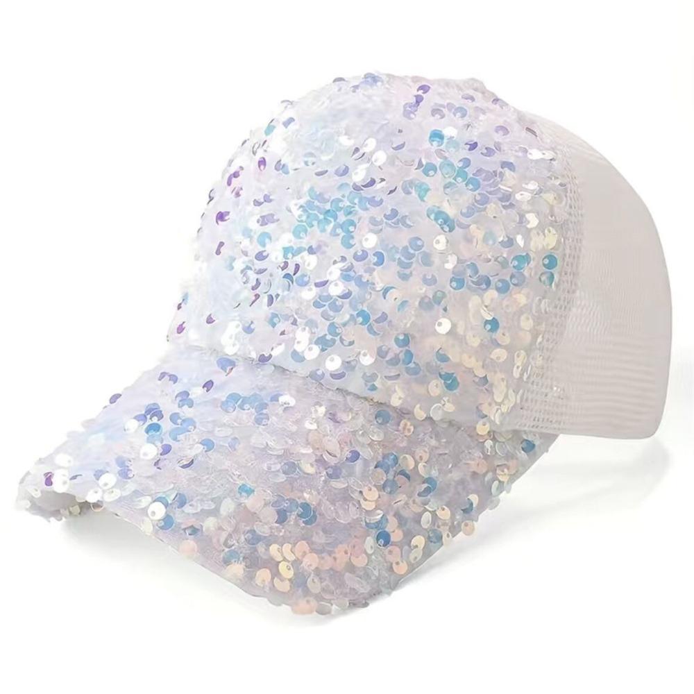 Shiny Sequins Baseball Cap Blingbling Sun Hat Simple Sequin Baseball Hat Street Dance