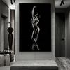 Ballerina Dancer Figure Canvas Paintings On the Wall Art Modern Inspirational Posters and Prints Black and White Ballet Art Pictures Wall Decoration