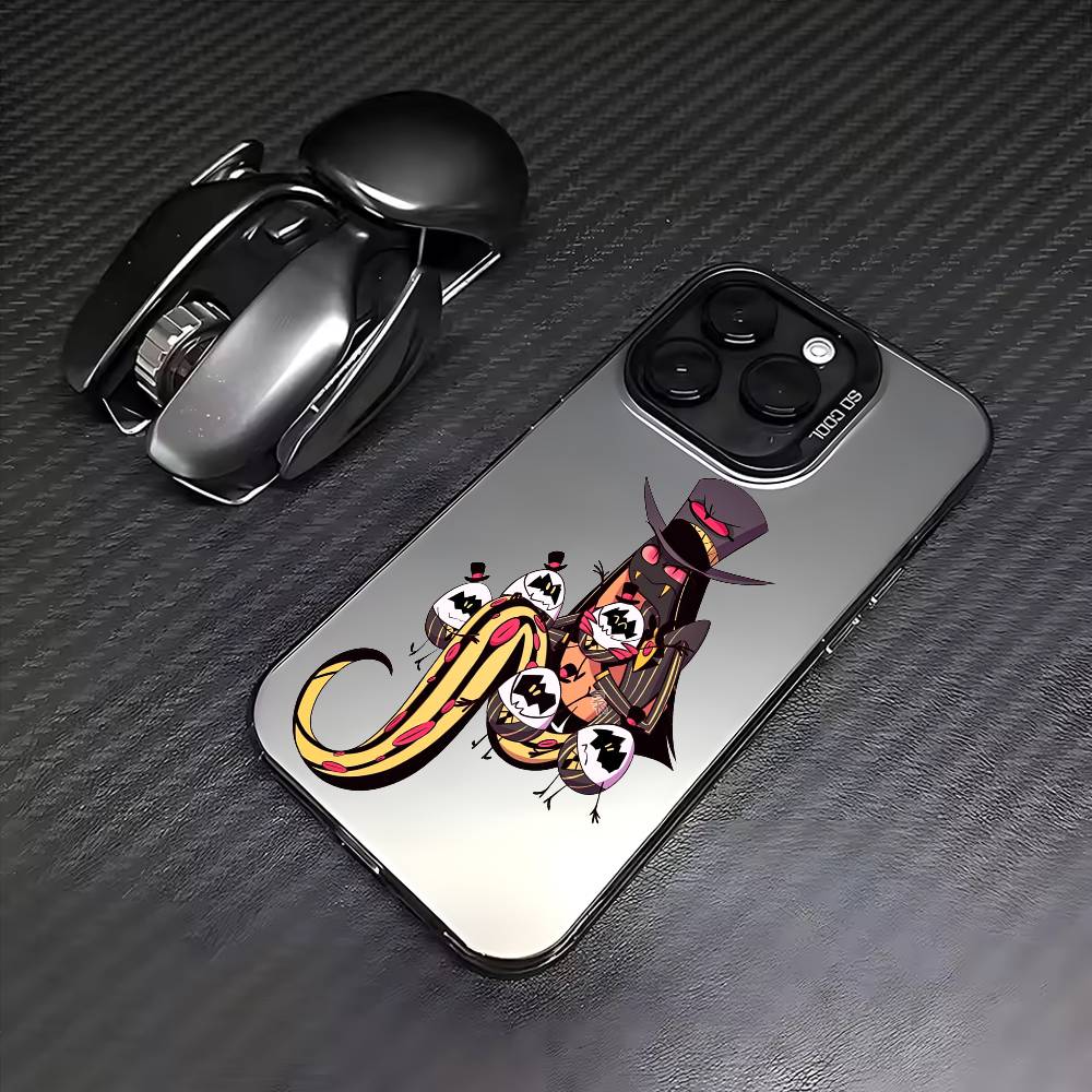 H-Hazbin H-Hotel Sir Pentious Phone Case For iPhone 17, 16,15,14,13,12,11 Plus,Pro Max, Colorful Silver Funda Cover