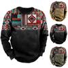 Men'S Printed Sweatshirt Outdoor Ethnic Printed Loose Long Sleeved