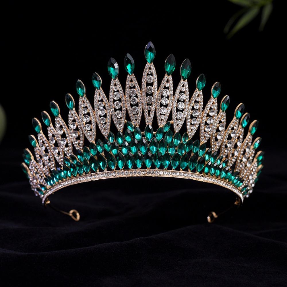 Elegant Zinc Zinc Alloy Princess Crown Sparkling Bridal Headwear Women Hair Hoop Stage Performances