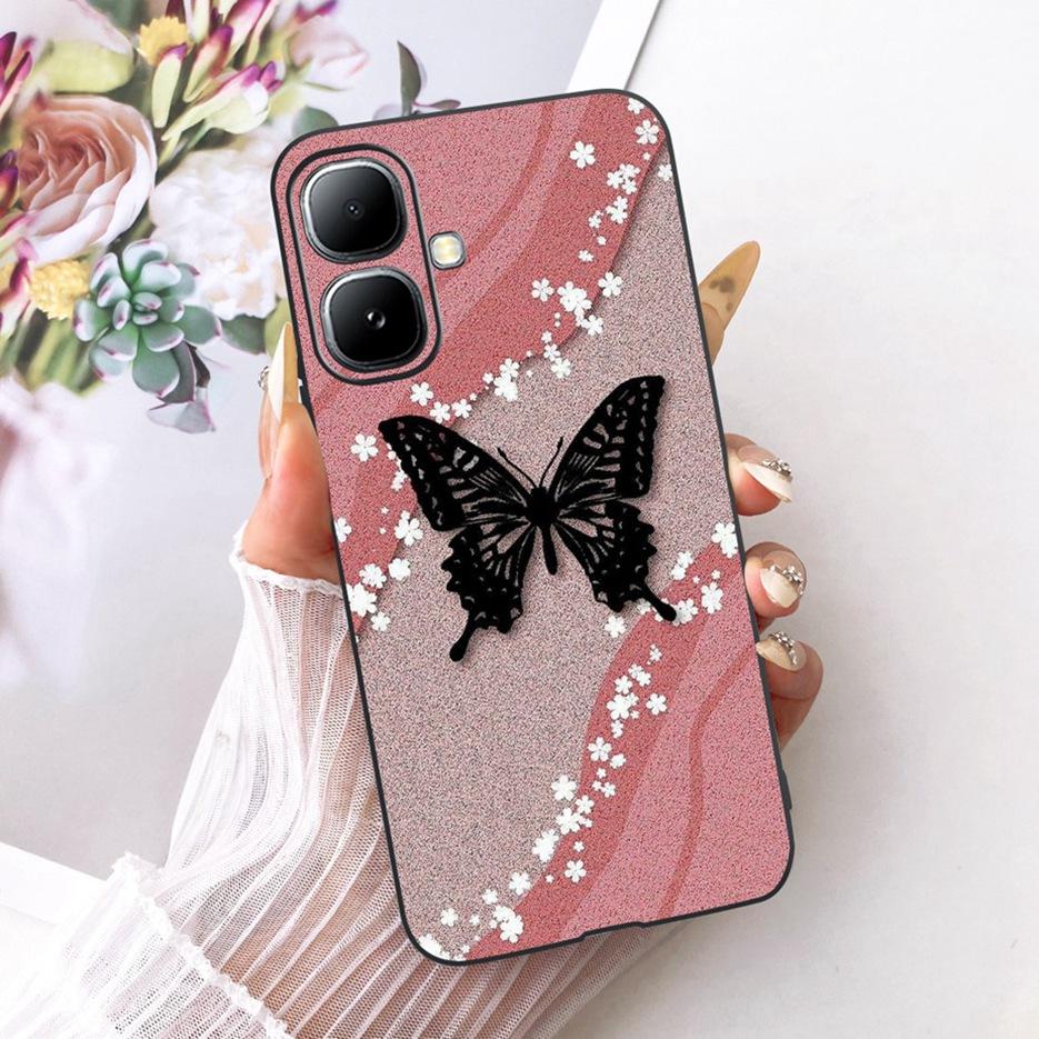 For Infinix Smart 20 Case X6840 X6840B Luxury Bow Flowers Painted Cover Soft Silicone Case For Infinix Smart 20 Smart20 4G Shell
