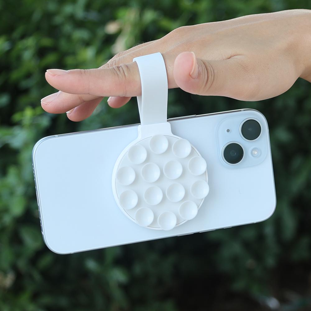 Магнитный держатель для телефона на присоске, цветное зеркало, силиконовый чехол-подставка с присоской для душа, держатель для iPhone 15 14 Magsafe