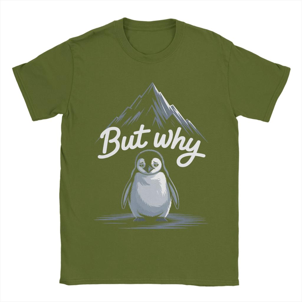 Trendy Nihilist Penguin ButWhy Mountain LonelyPenguin Cotton T Shirt For Couple Summer  Vintage T Shirts Breathable Tees