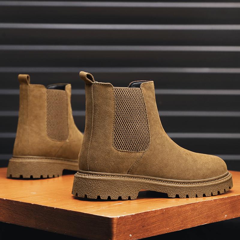 Итальянский бренд Мужские ботинки челси из натуральной кожи Повседневные высокие ботинки Нескользящие ботильоны Универсальные уличные модные классические ботинки