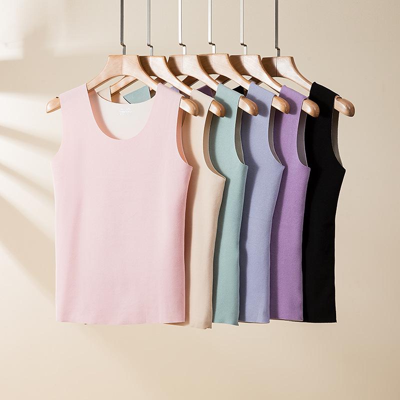 Мужской и женский двухцветный двусторонний бархатный бесшовный корректирующий жилет с отшлифованным низом.