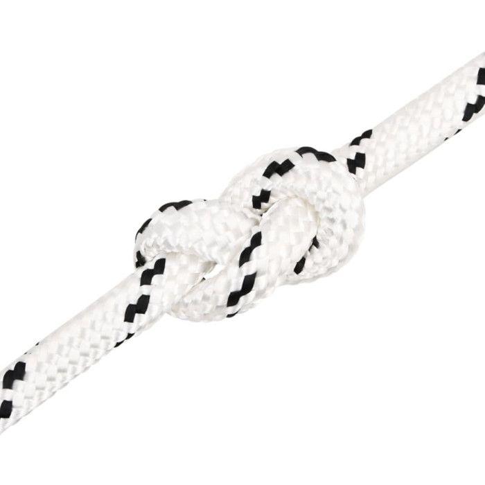 152783 vidaXL Braided Boat Rope White 16 Mmx25 M Polyester