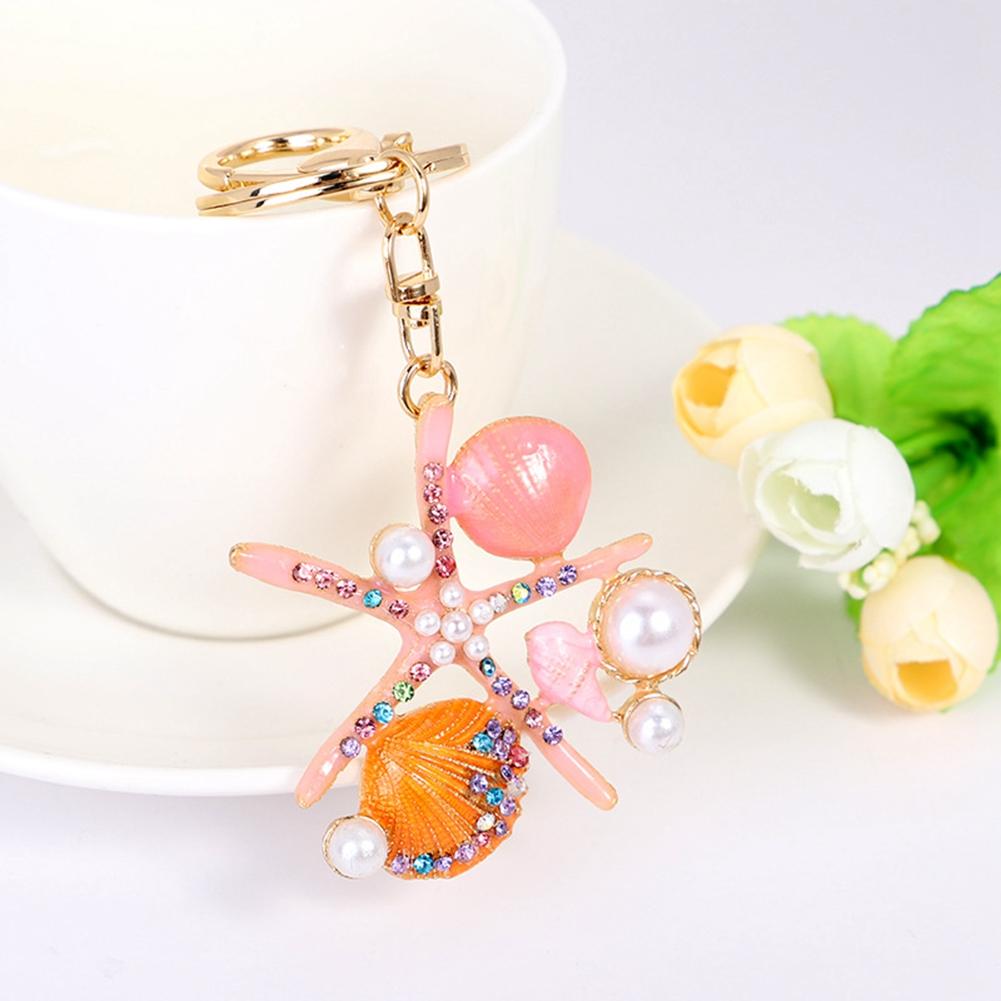 SeashelL Shaped Pendant Keychain Resin Key Ring Bag Hanging Ornament (Green)