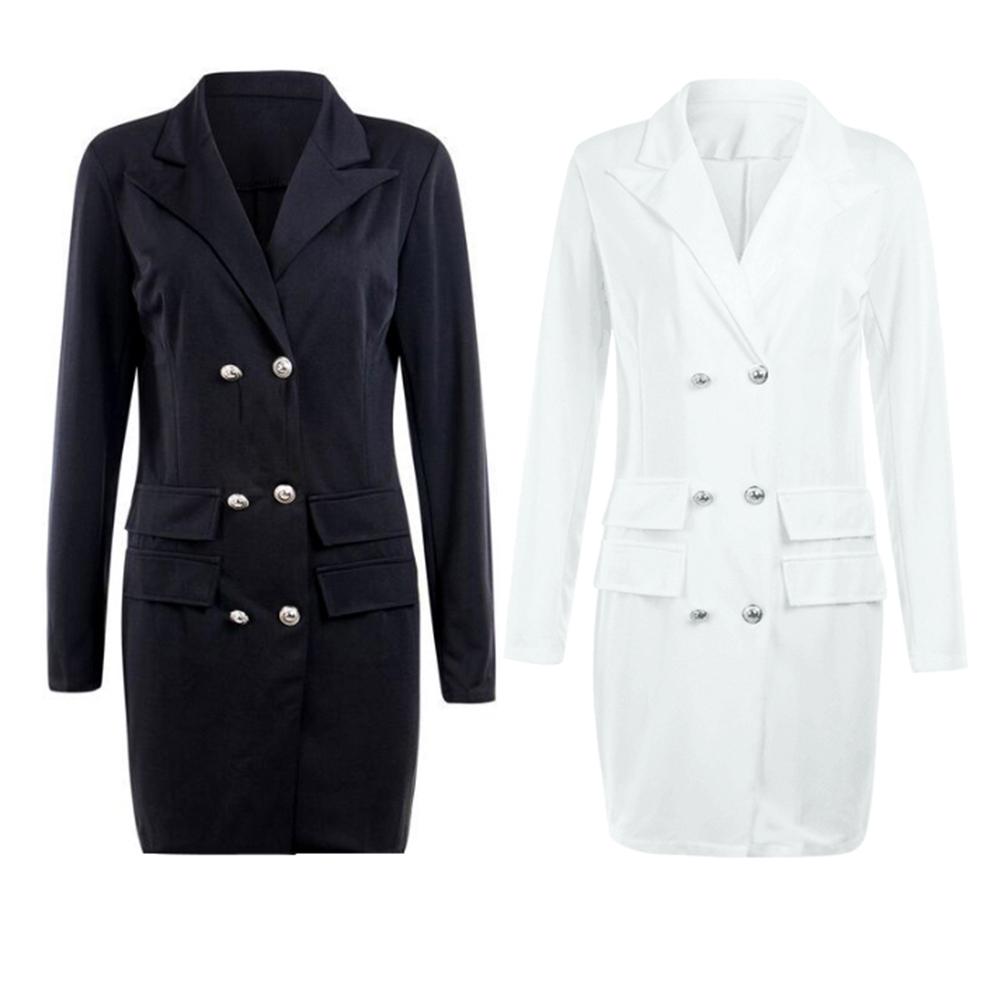 Блейзер с рукавами на груди, официальное рабочее облегающее платье, женское длинное двойное платье