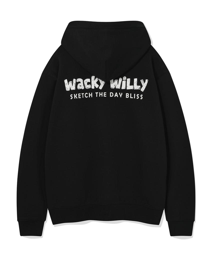 Толстовка на молнии с графическим принтом Wacky Willy (3 цвета)