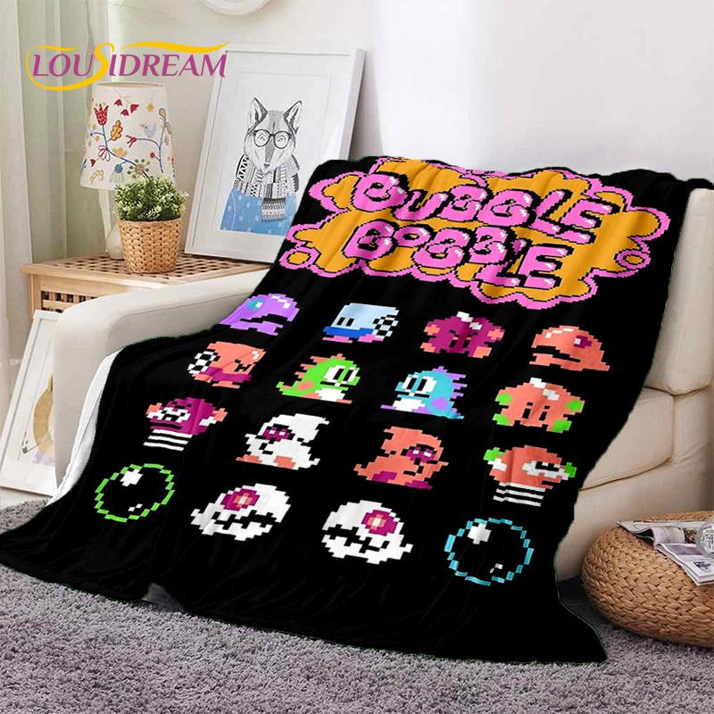 Мультяшное Bubble Bobble Puzzle Bobble Ретро-игра Мягкие одеяла, Плед Удобное одеяло для пикника Кроватей Дома Спальни Детей