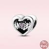 Круглые бусины в виде сердца из стерлингового серебра 925 пробы с изображением животных подходят для оригинального модного браслета-подвески DIY, модное серебро 925 пробы для изготовления ювелирных изделий