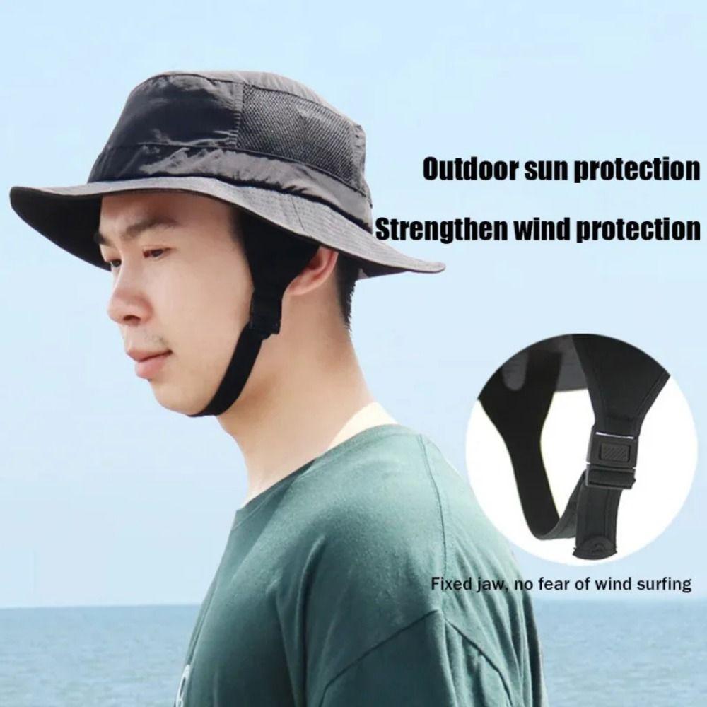 Mesh Beach Surf Cap UPF50+ Summer Bucket Hat Lighweight Sunscreen Fisherman Hat Hiking