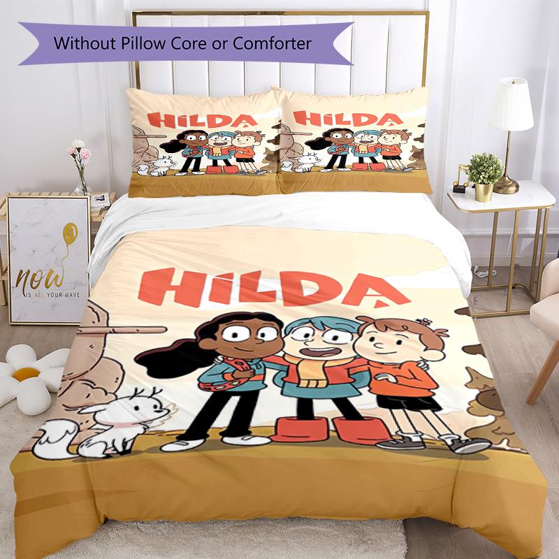 3pcs Hilda Bedding Set Duvet Cover Closure Includes 1 Duvet Cover & 2 Pillowcases, Soft and Comfortable for All Seasons.